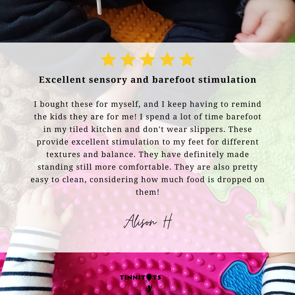 Tinnitots 5 Star Reviews by Happy mum for Muffik Sensory mats